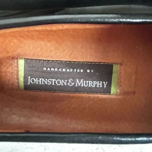 Johnston Murphy Shoes Mens 11 M Black Leather Loafers Tassels Office Date Night - Picture 10 of 12